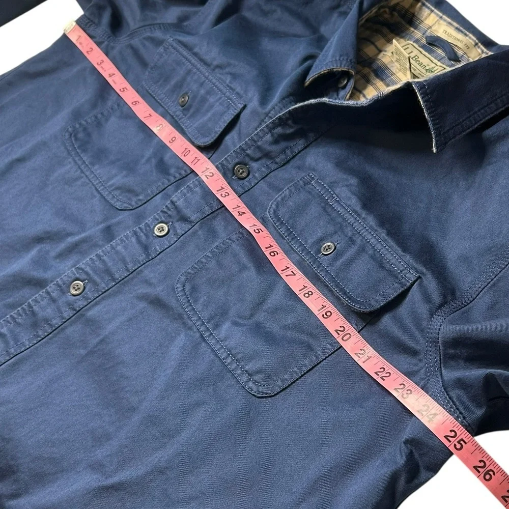 L.L. Bean Blanket Lined Shirt Jacket Flannel Workwear Blue Men’s L